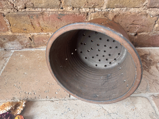 huge extra large antique french pierced strainer faisselle cheese strainer rustic stoneware