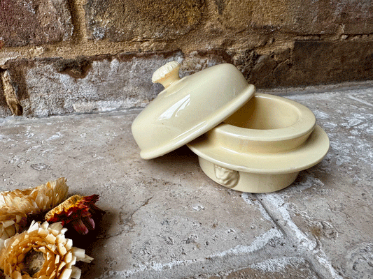 antique french ironstone terrine foie gras terrine advertising pot simplex truffles lion head handles