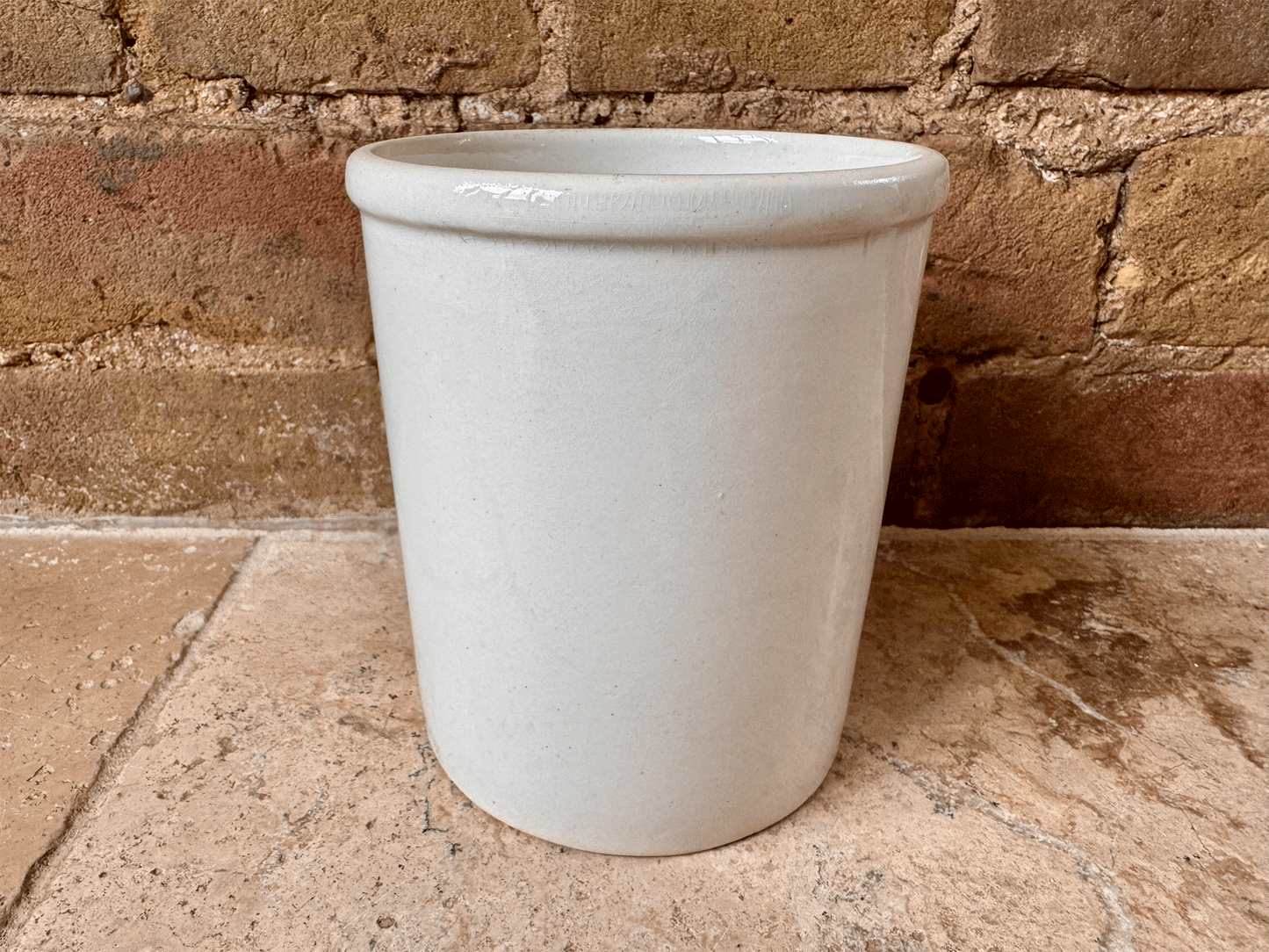antique french large plain white ironstone terre de fer confiture pot kg luneville