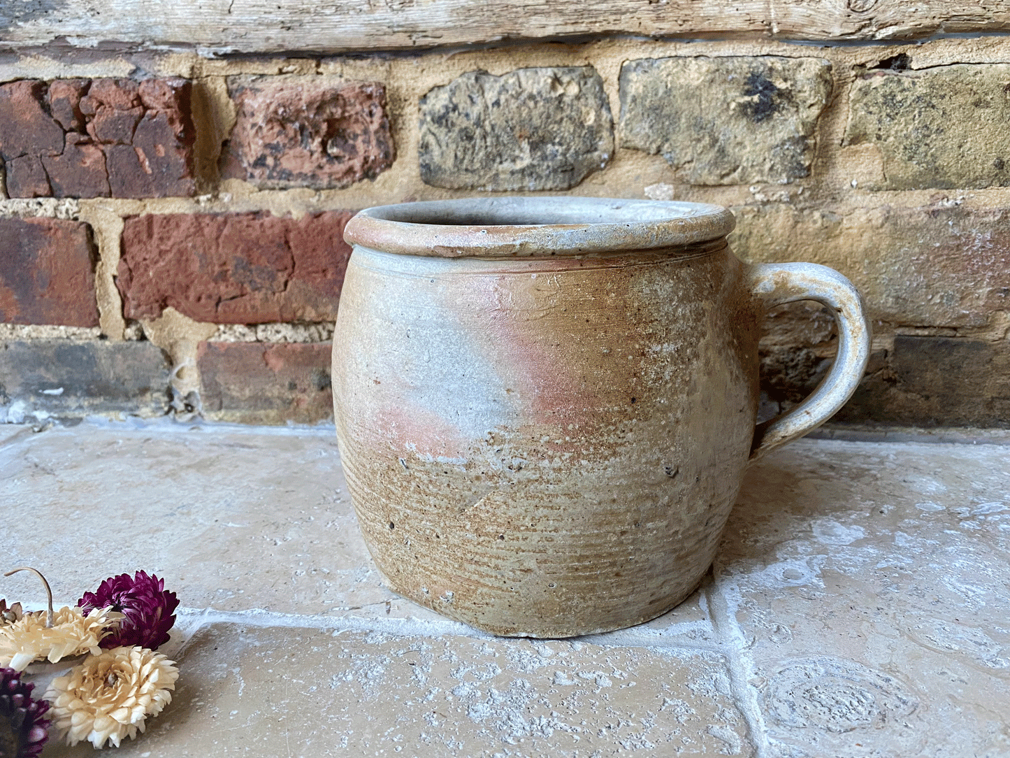 antique french italian stoneware earthenware salt confit pot