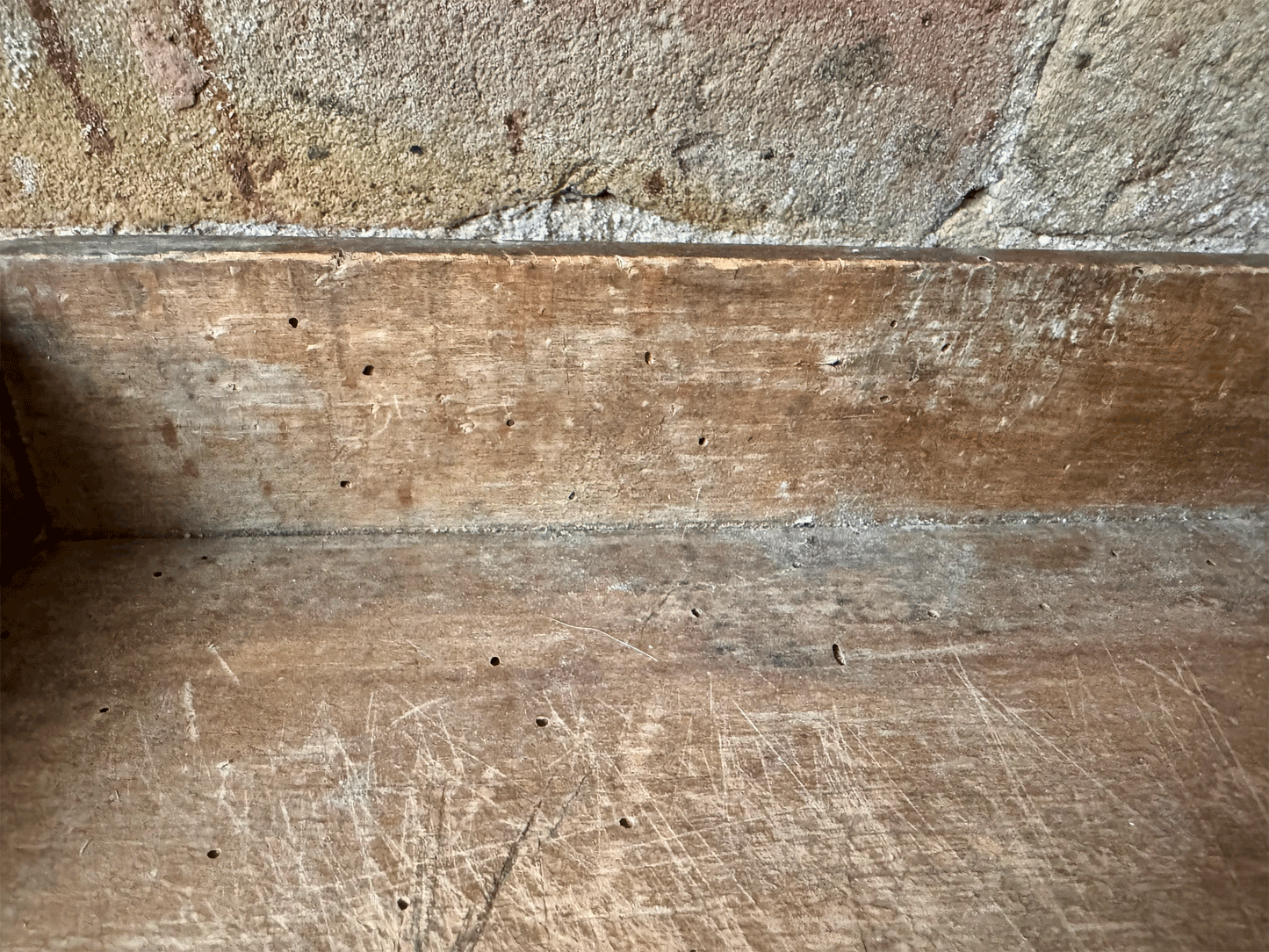 antique 19th century french large oak treen wooden chopping block cutting bread herb board