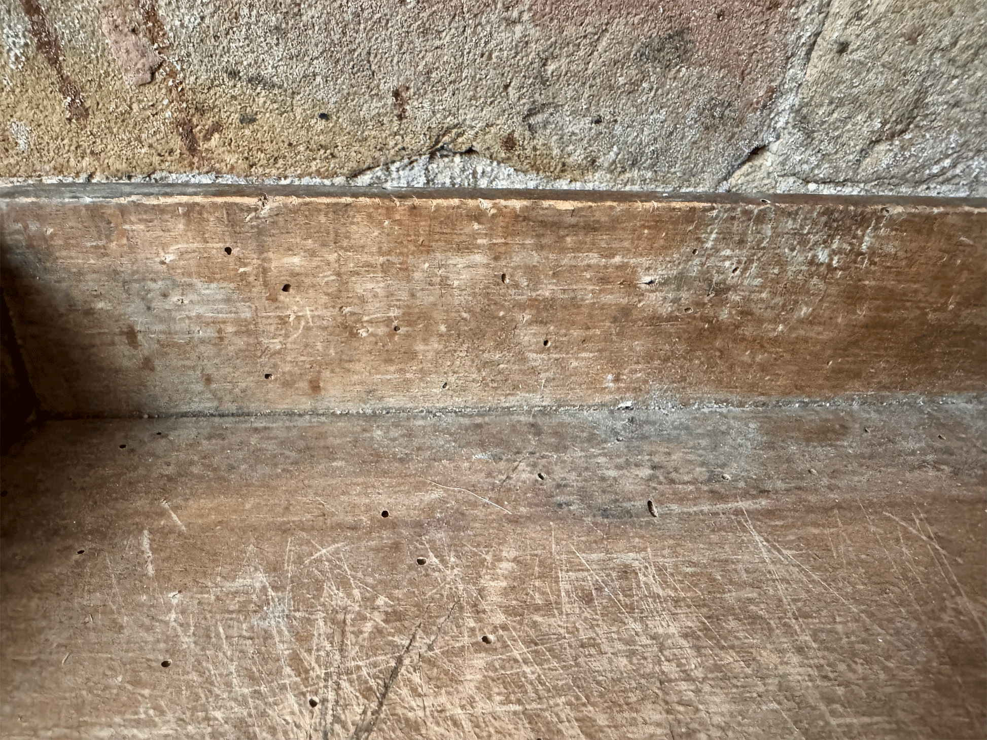 antique 19th century french large oak treen wooden chopping block cutting bread herb board