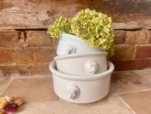 antique french large heavy plain white ironstone mixing bowl decorative planter cp co mehun