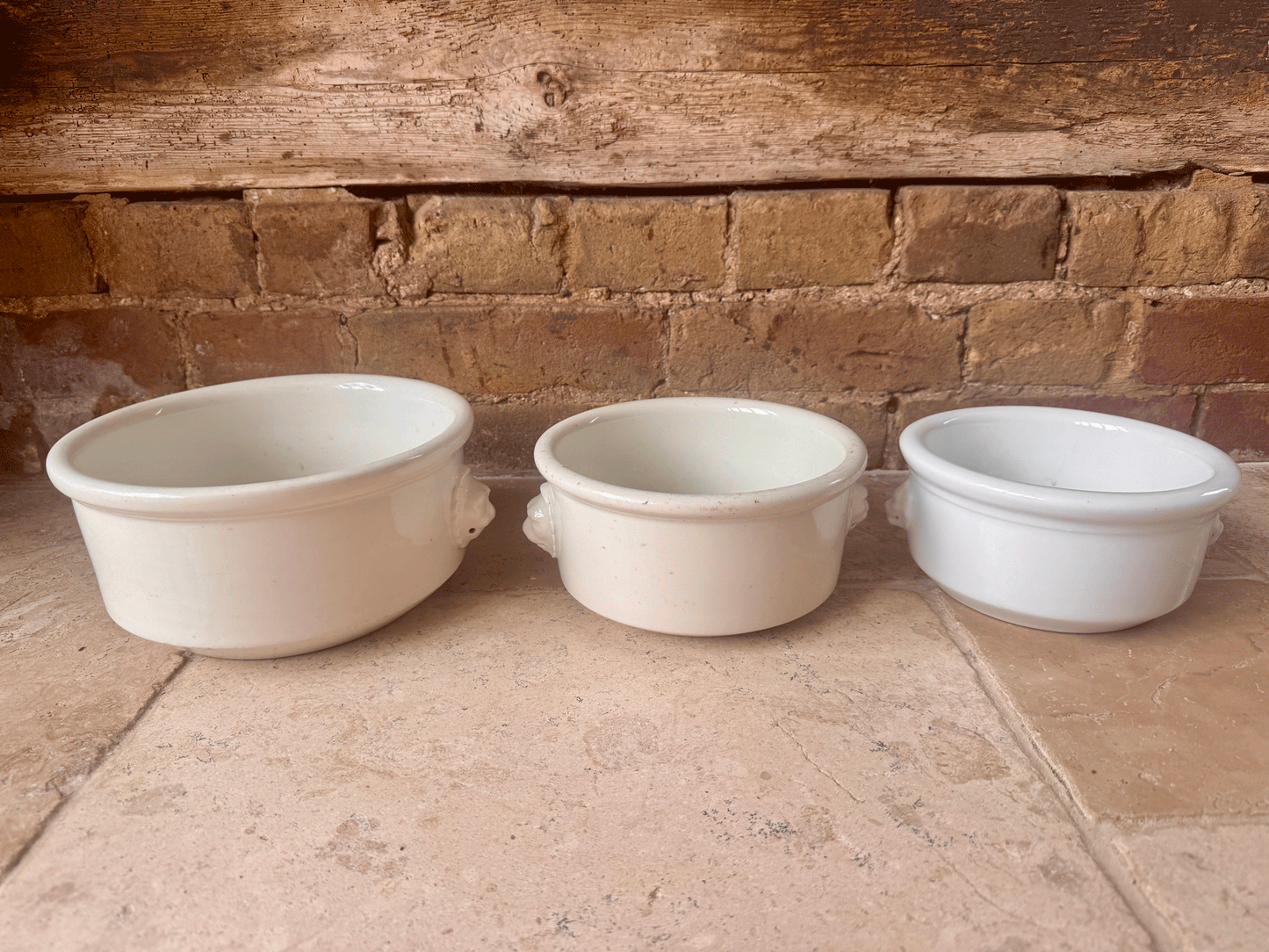 antique french large heavy plain white ironstone mixing bowl decorative planter cp co mehun