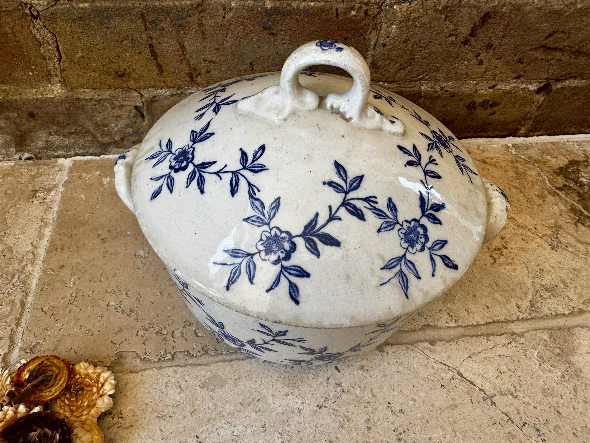 rare large lidded earthenware antique st uze tureen soupiere