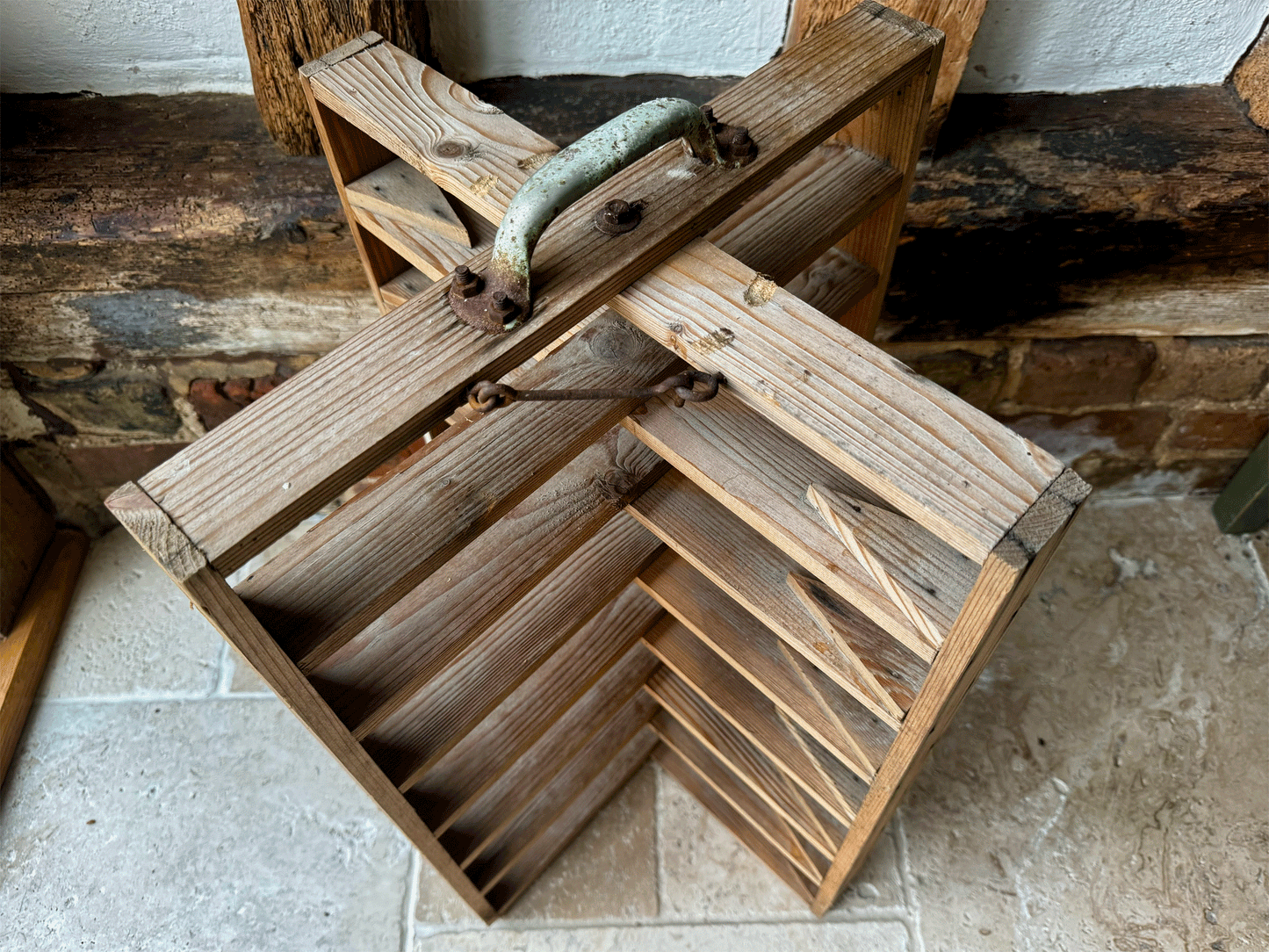 rare antique french large wooden boulangerie cake tart pie cooling rack plate display stand