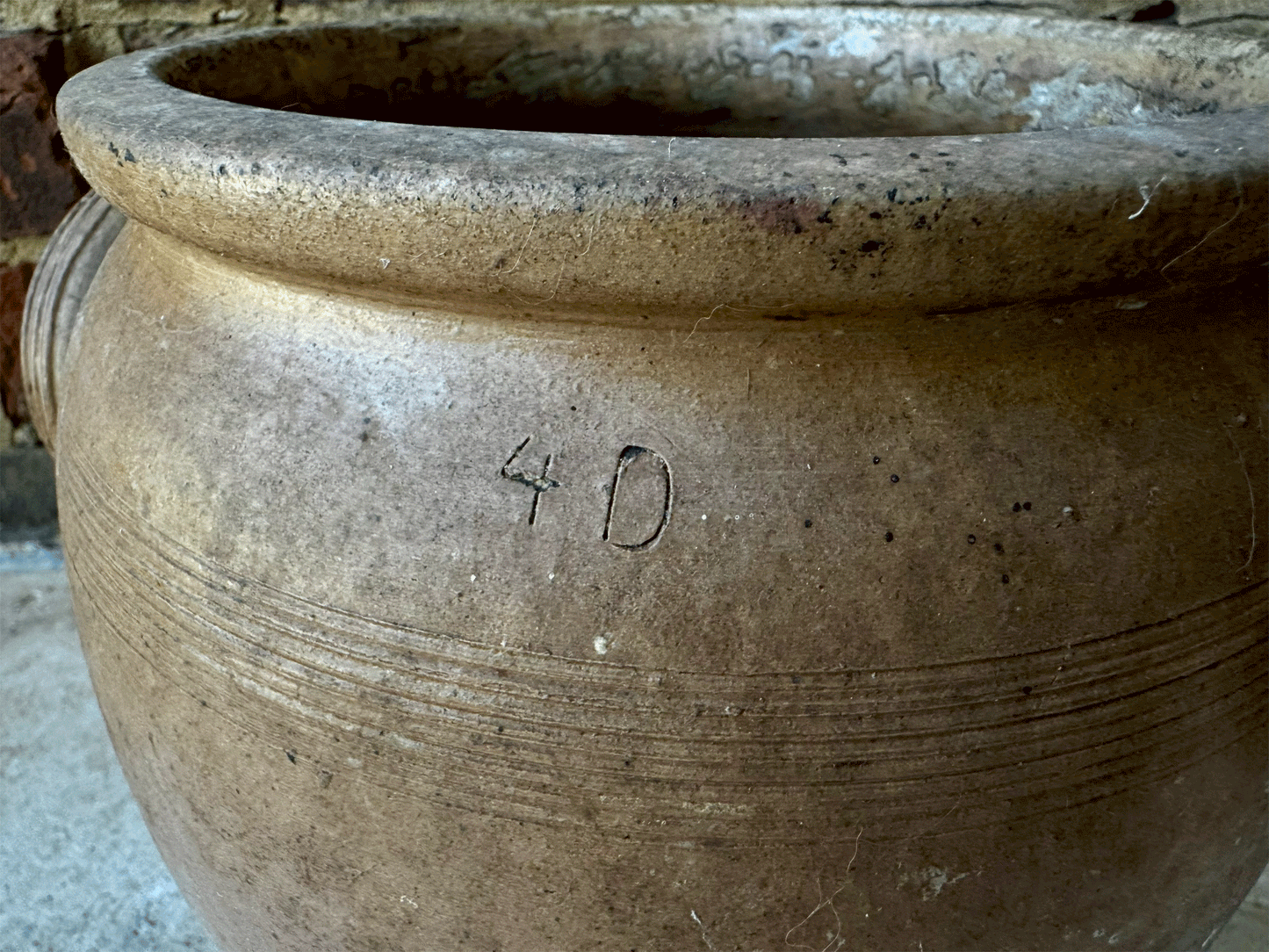 antique french 19th century stoneware large confit preserving jar pot