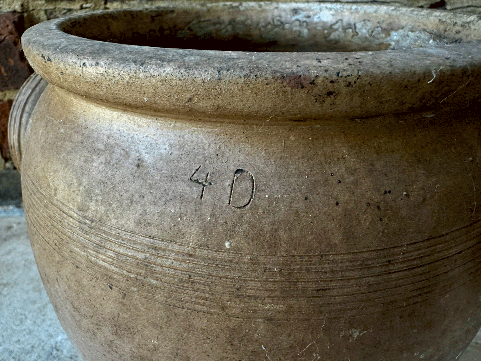 antique french 19th century stoneware large confit preserving jar pot