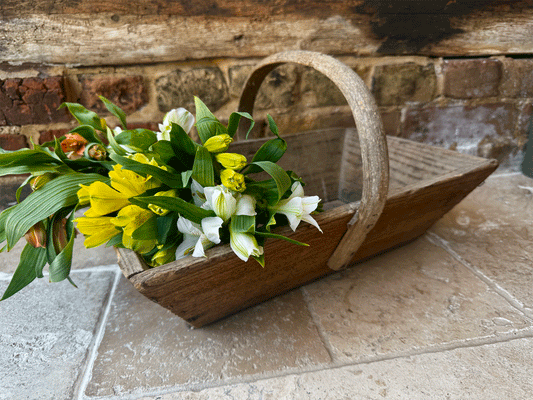 antique french rustic wooden garden trug tray gardenalia