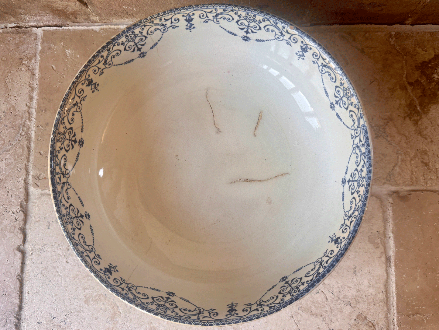 large antique french pottery ironstone terre de fer saladier salad bowl h boulenger choisy le roi
