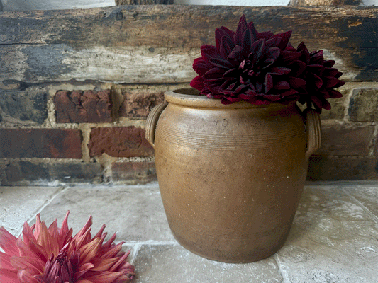 antique french 19th century stoneware large confit preserving jar pot
