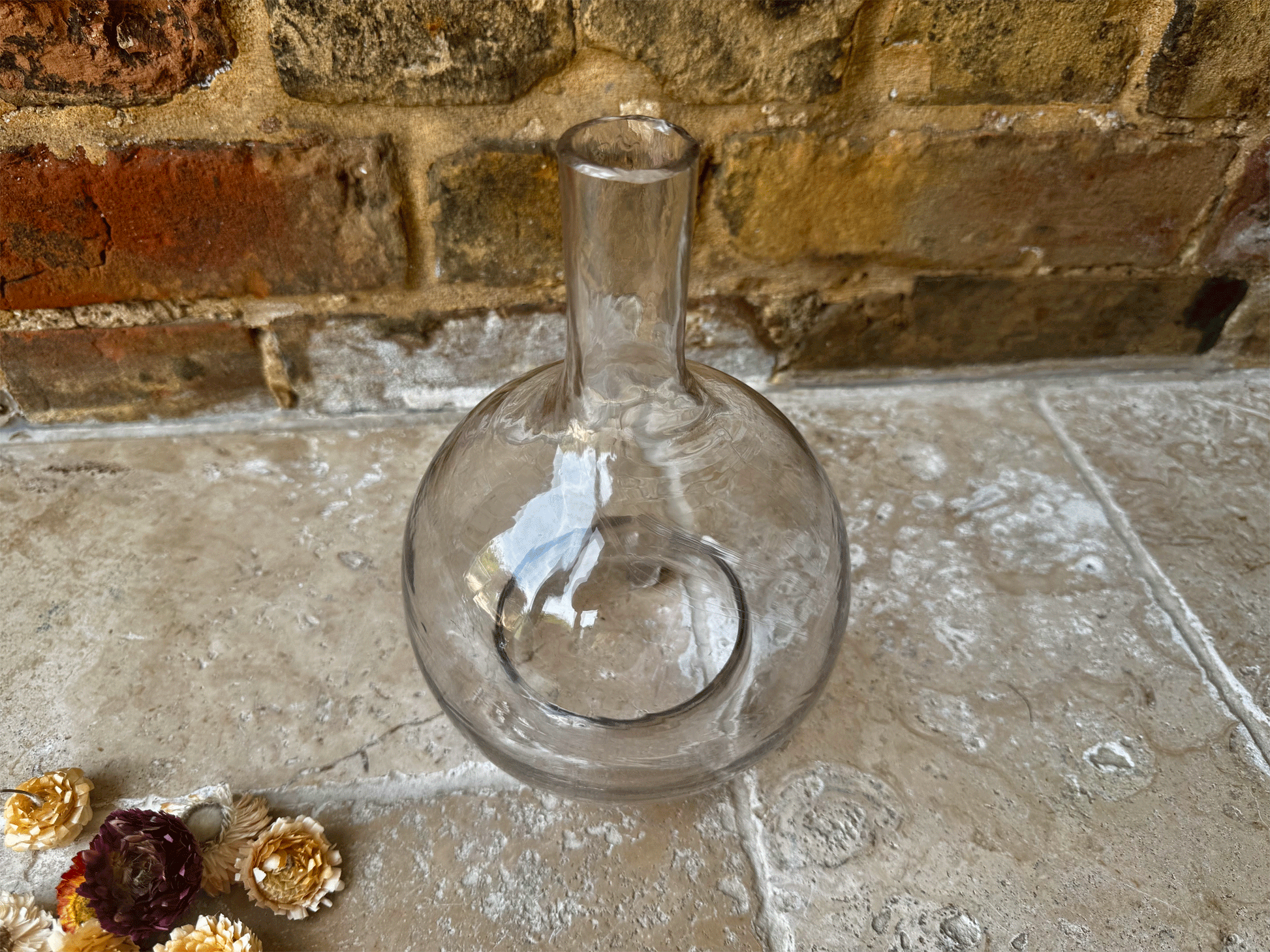 antique french 19th century rare tall hand blown glass fly catcher