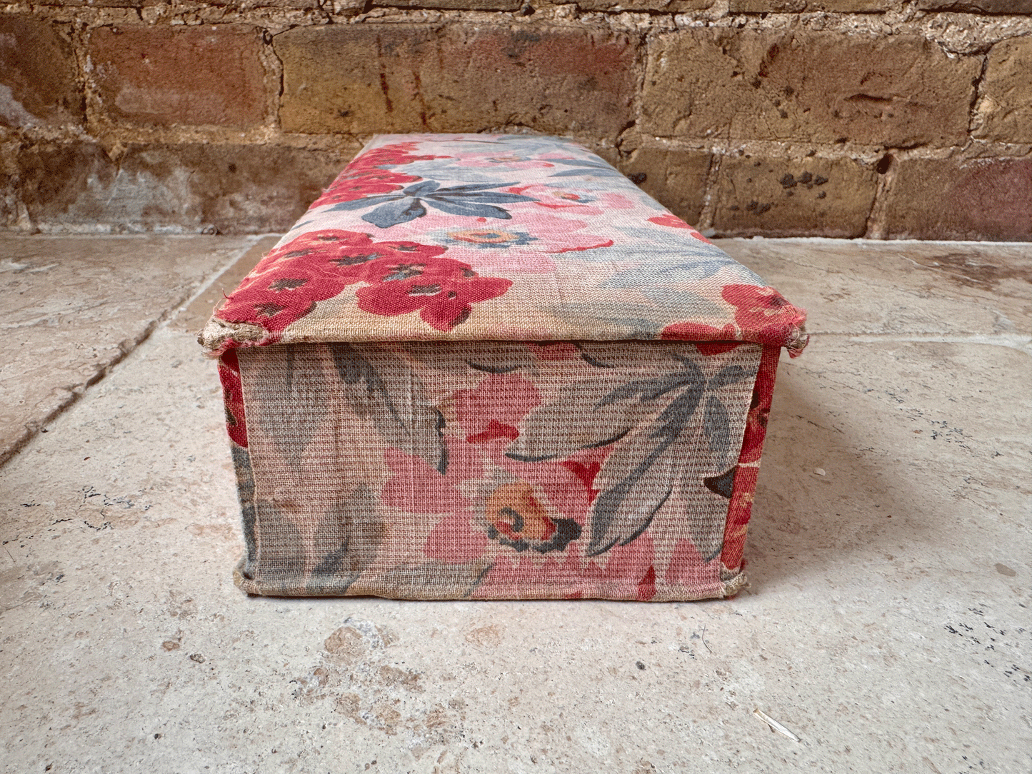 antique french fabric covered boudoir glove box haberdashery sewing samaritaine paris