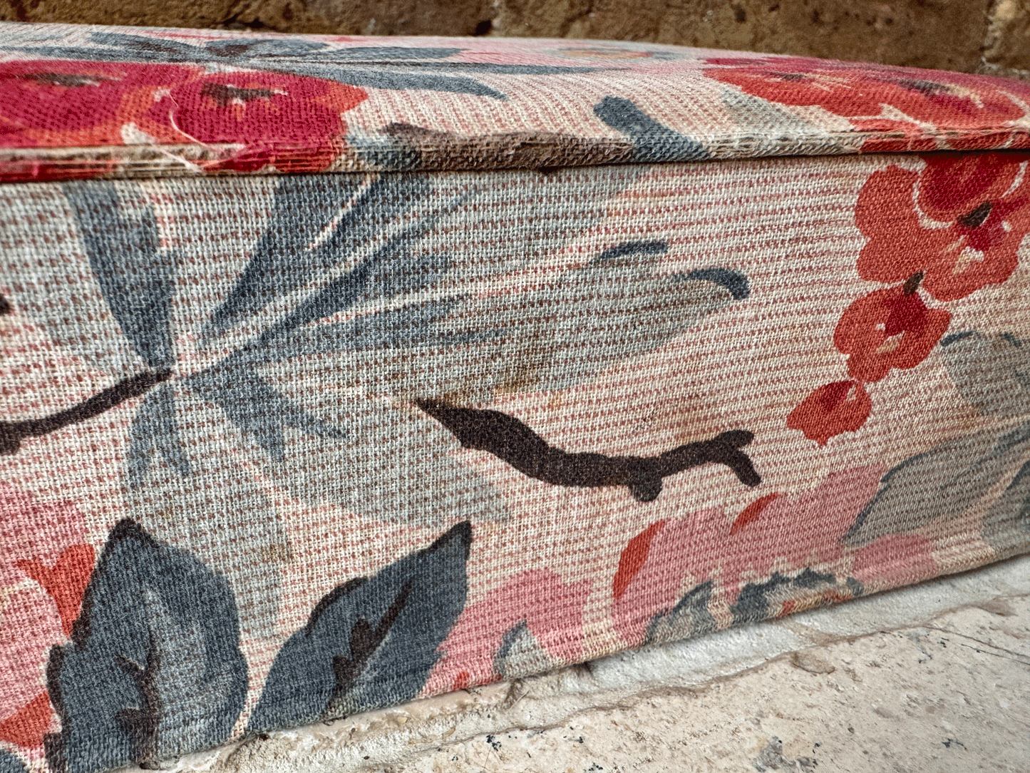 antique french fabric covered boudoir glove box haberdashery sewing samaritaine paris