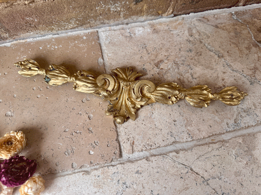 antique french ormolu brass furniture pediment wall hanging plaque decorative