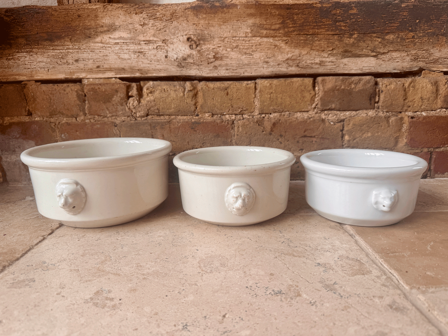 antique french large heavy plain white ironstone mixing bowl decorative planter cp co mehun