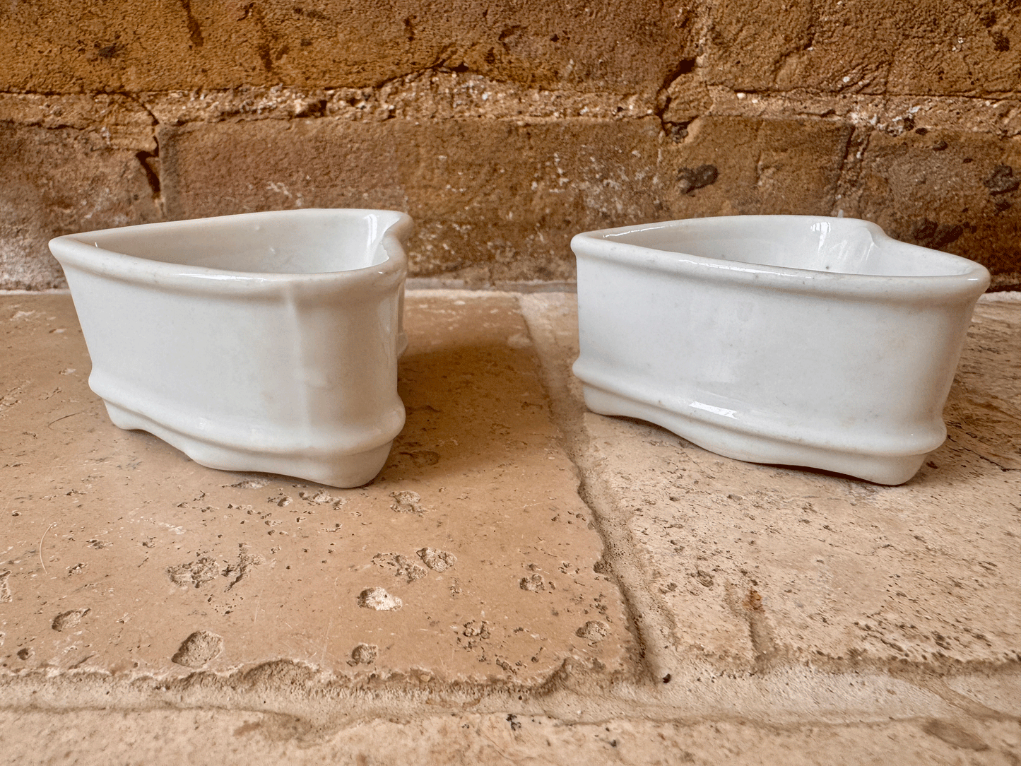 antique french small plain white ironstone pierced faisselle cheese mould