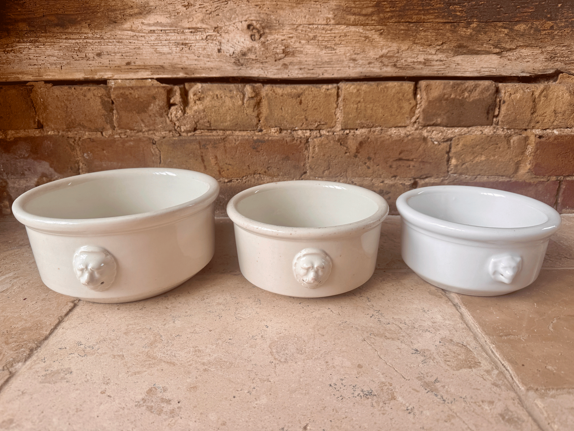 antique french large heavy plain white ironstone mixing bowl decorative planter cp co mehun