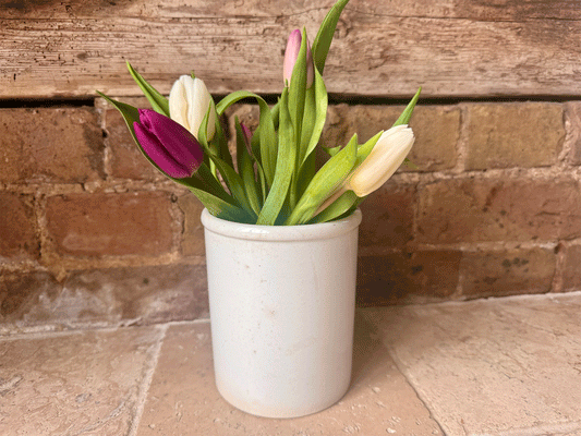large chunky antique french plain white ironstone confiture pot k g luneville