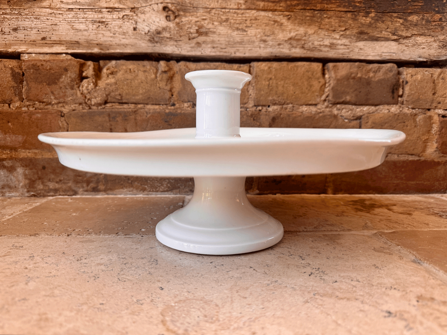 antique french large white ironstone cake stand raised middle section