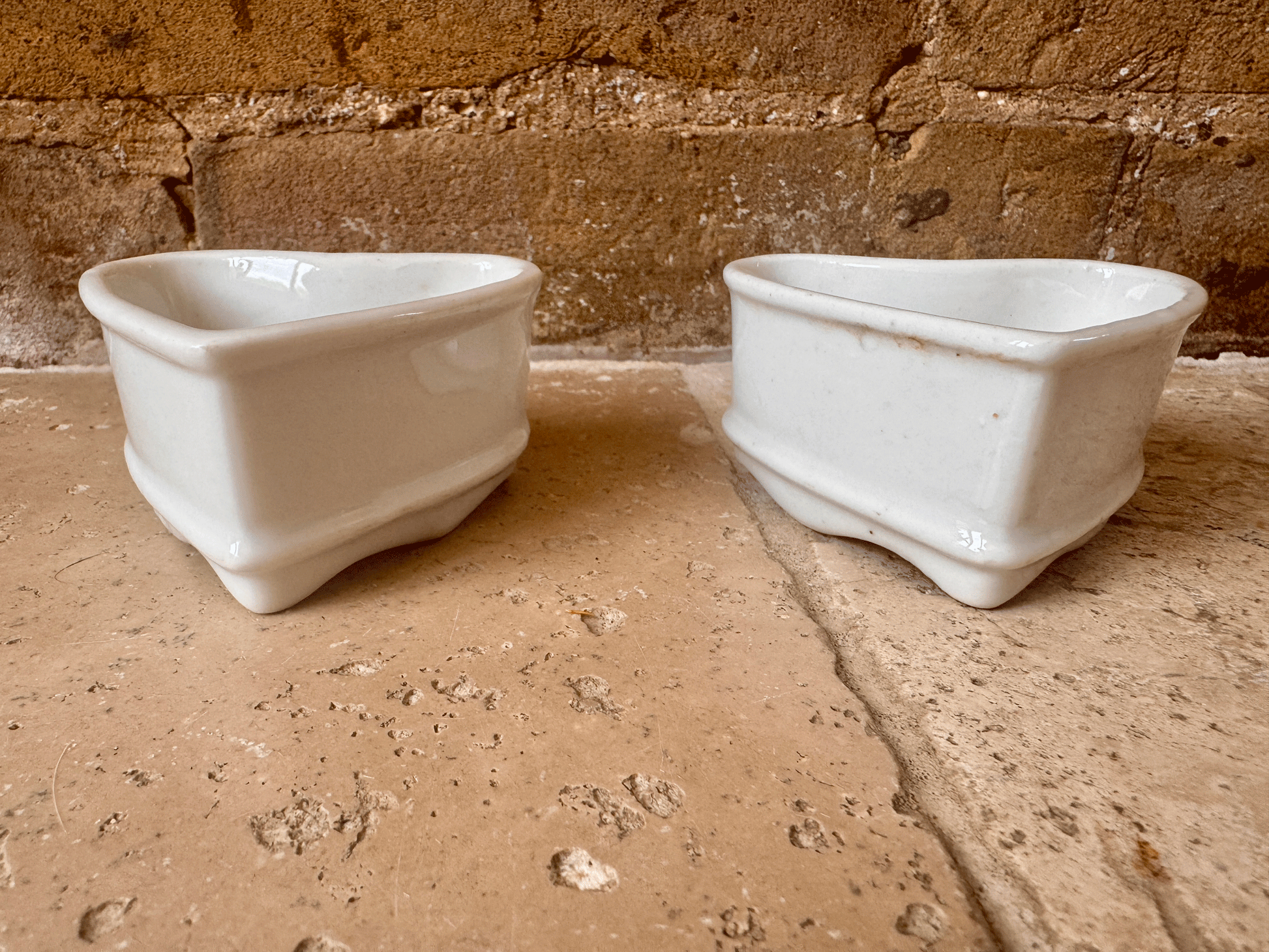 antique french small plain white ironstone pierced faisselle cheese mould