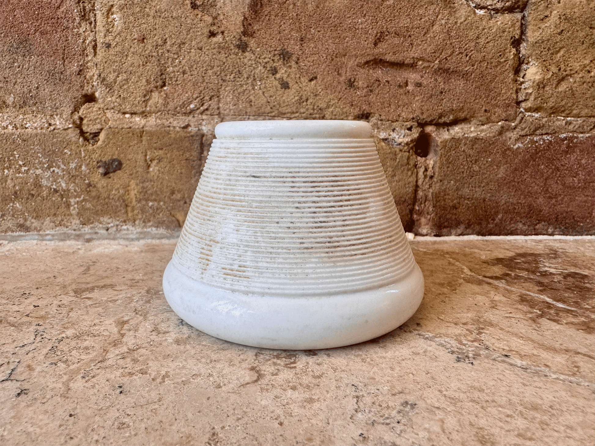 antique french white ironstone porcelain heavyweight pyrogene match striker
