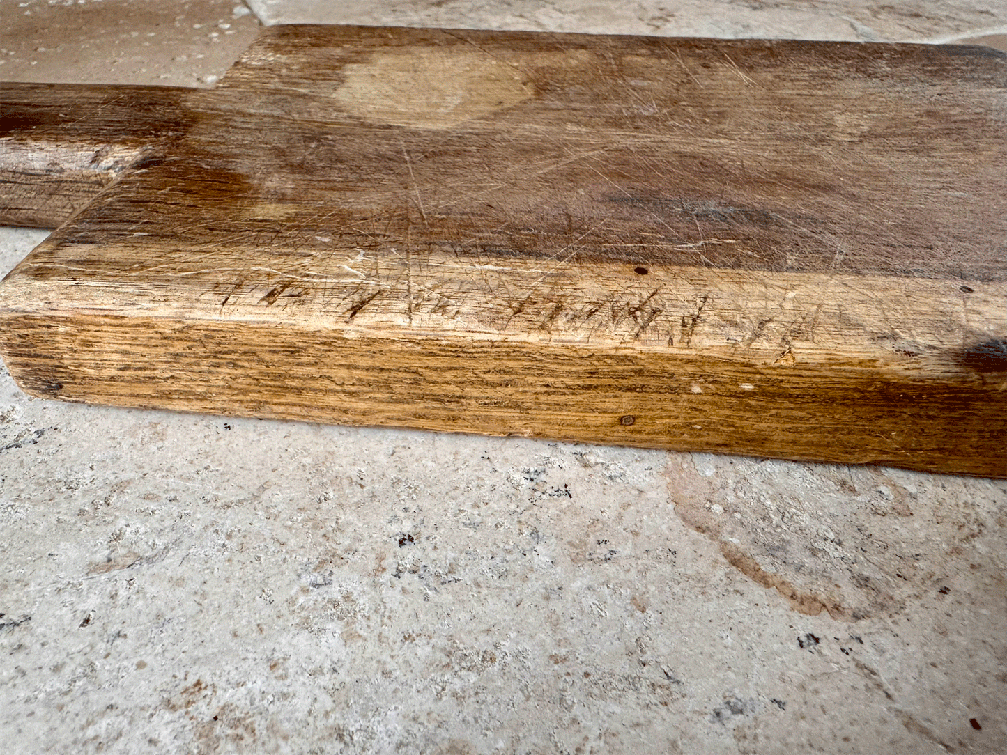 antique french small wooden treen herb chopping cutting board block