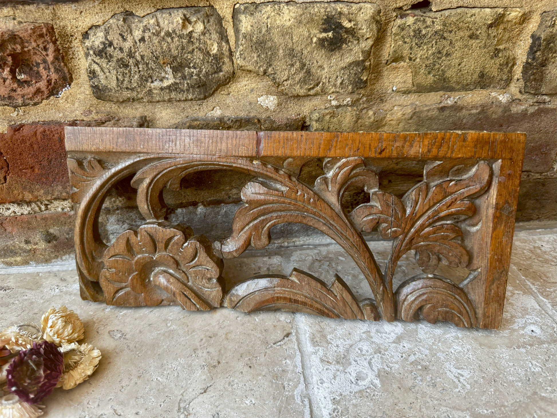 antique french carved 18th century religious baroque wooden treen wall panel