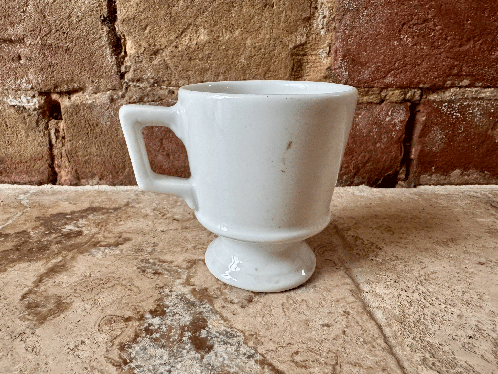 antique french plain white ironstone terre de fer coffee espresso brandy brulot cup
