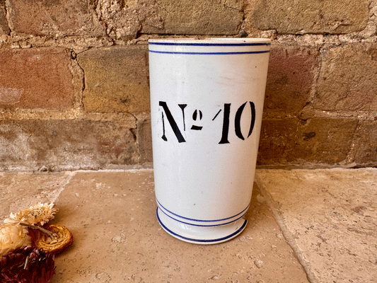 rare antique french no 10 archers cup mug military hand sponged stencilled