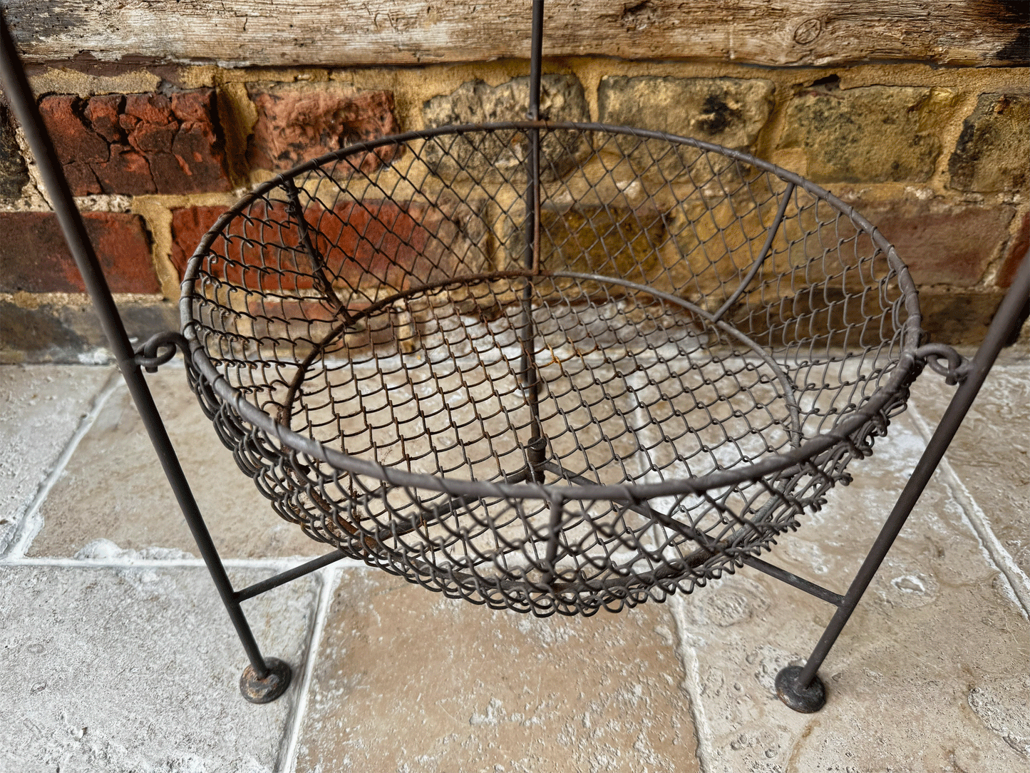 rare antique french large wirework display stand pot plate plants