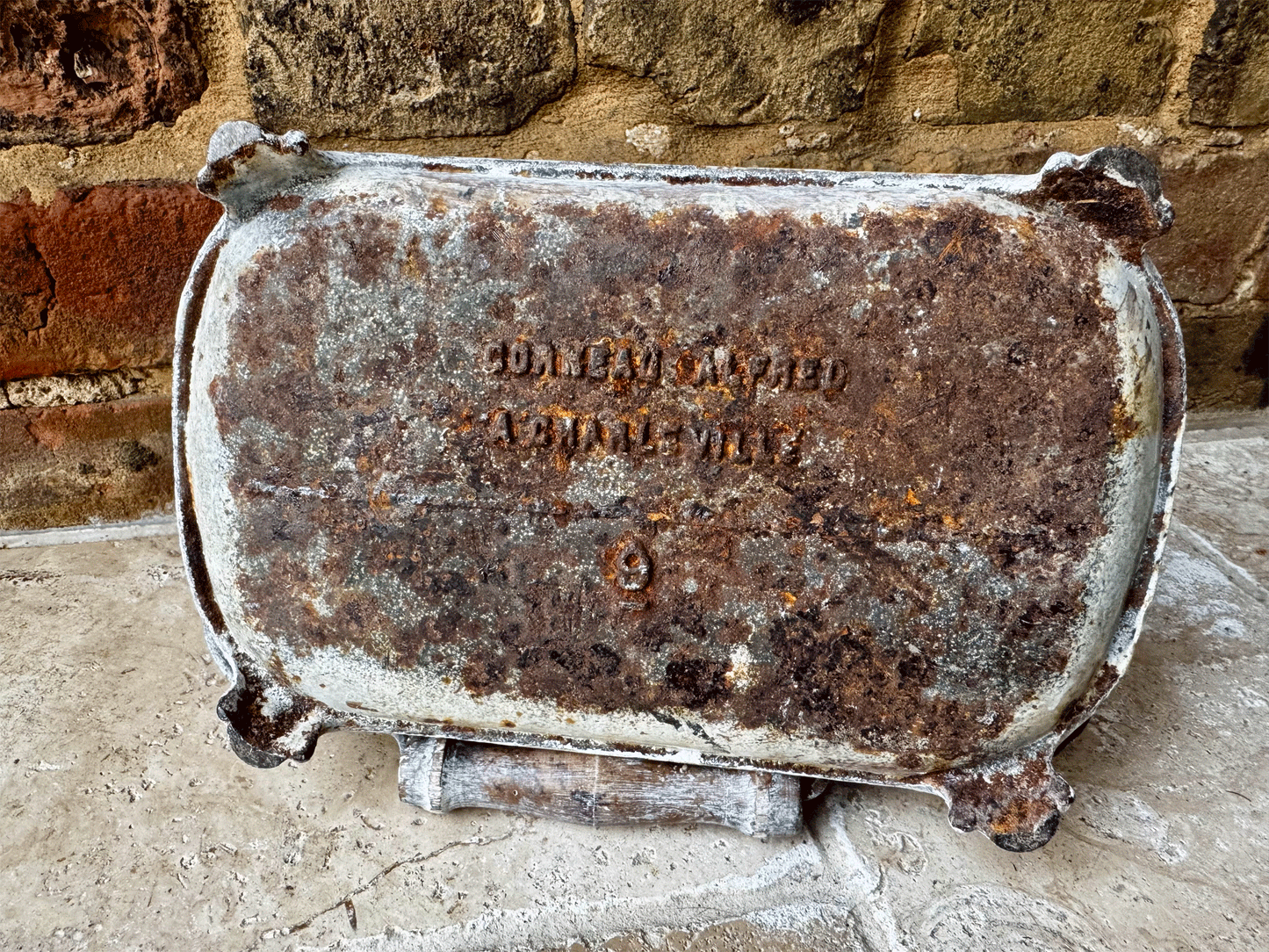french decorative antique cast iron chaufferette foot warmer alfred corneaux charleville