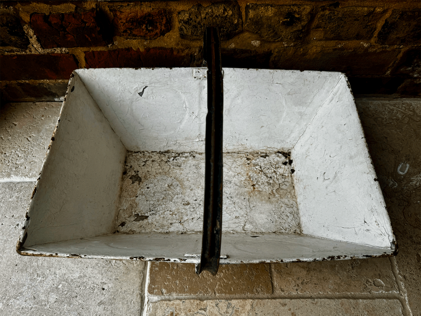 rustic chippy antique french cast iron panted trug