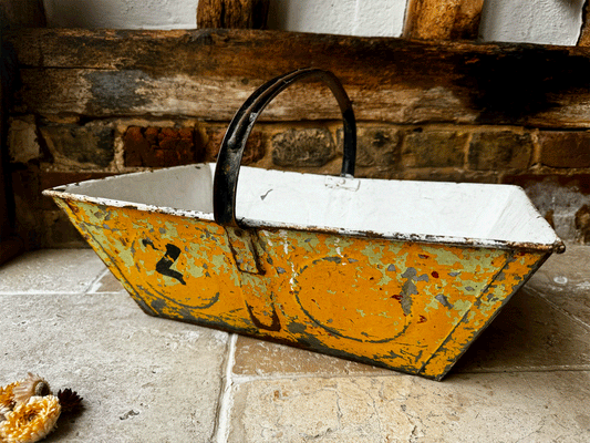 rustic hippy antique french cast iron panted trug