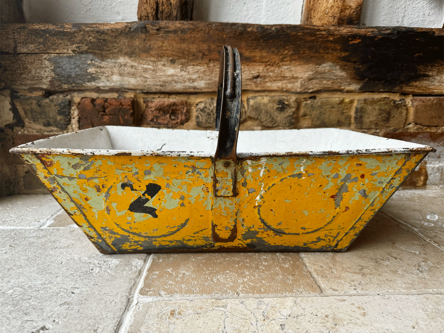 rustic hippy antique french cast iron panted trug