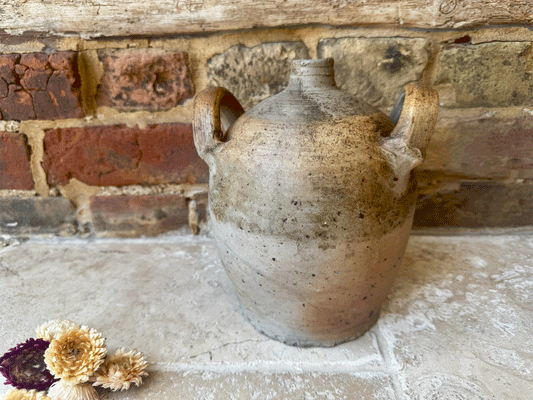 antique french rustic stoneware confit oil wine vinegar preserving jar