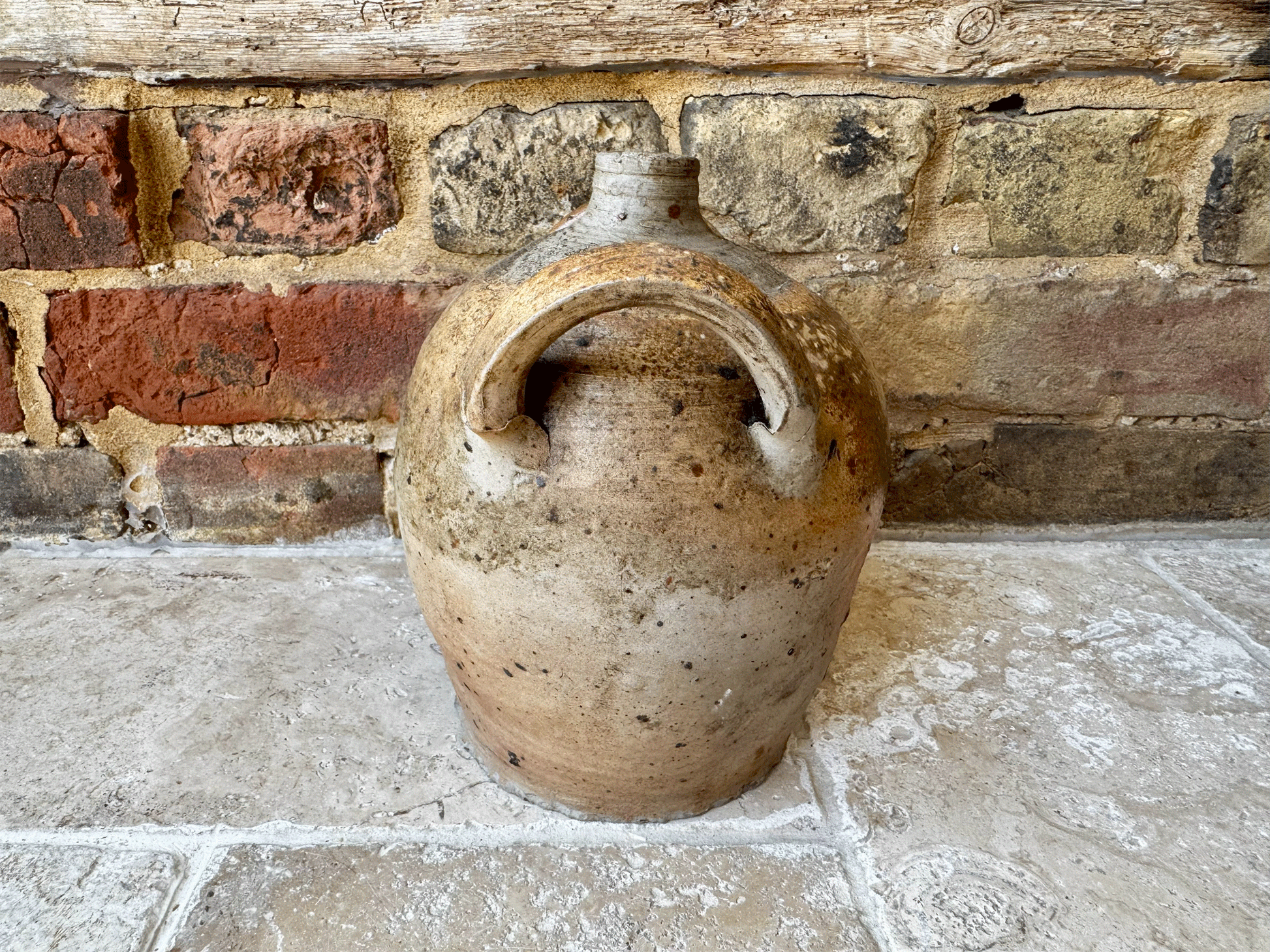 antique french rustic stoneware confit oil wine vinegar preserving jar