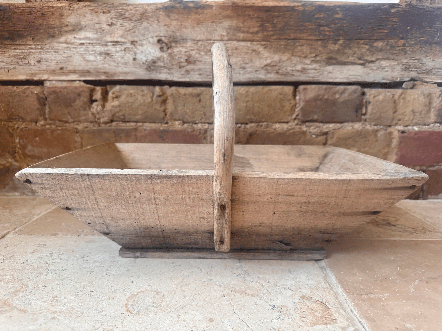 antique french rustic vintage gardenalia wooden treen bentwood trug fruit vegetable basket