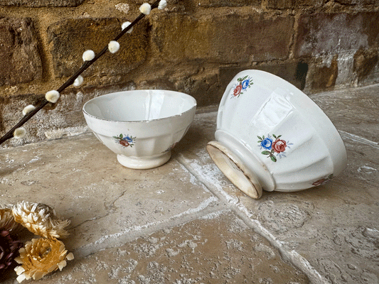 antique french sarreguemines ironstone small cafe au lait chocolat chaud bowl