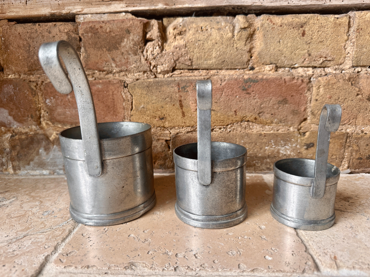 Rare Set of Vintage French 'Lait' Measures