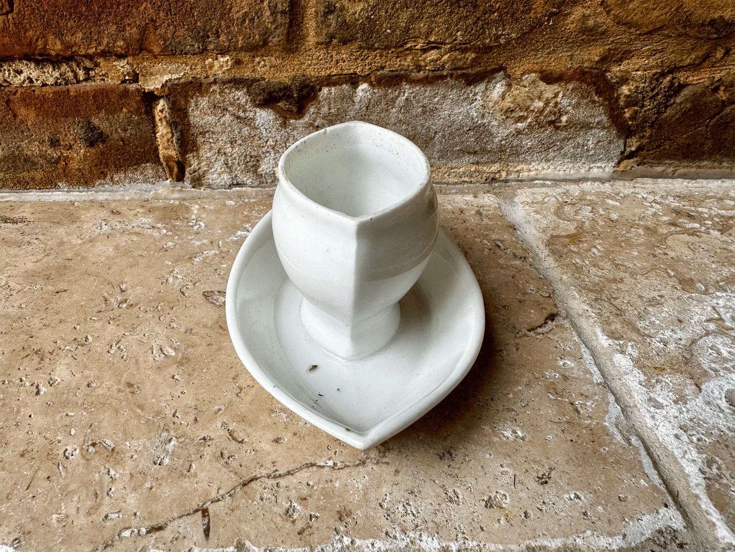 antique french plain white ironstone mustard sauce serving dish pot