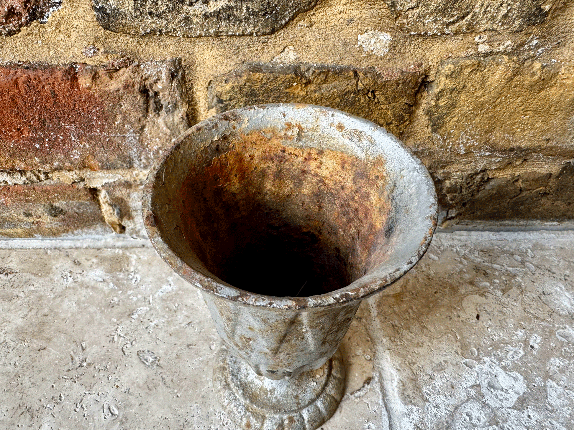 antique french rustic silver cast iron planter urn goblet