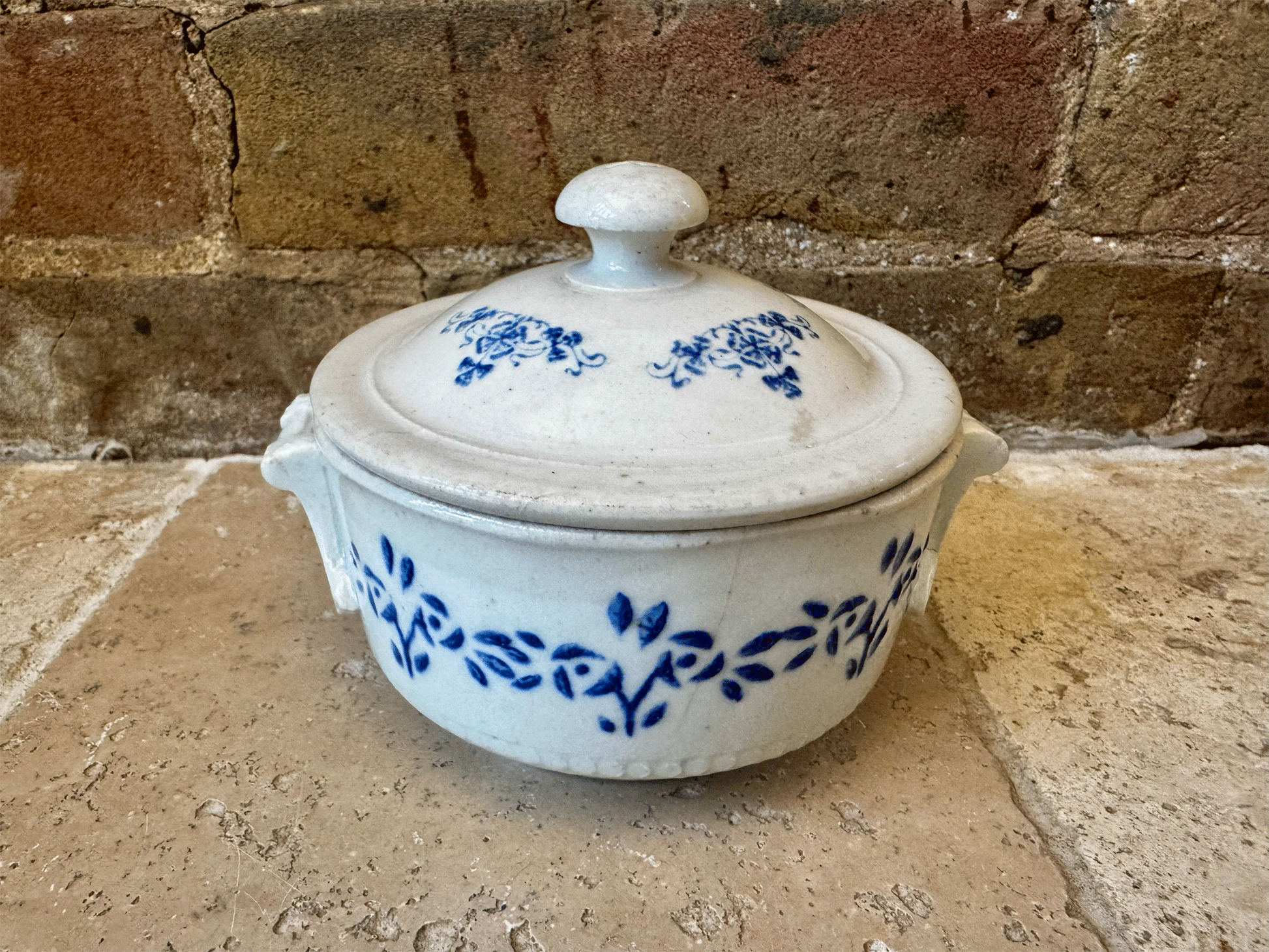 antique french small miniature rare lidded st uze earthenware tureen soupiere