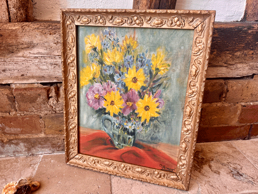 Antique French Signed and Framed Floral Painting