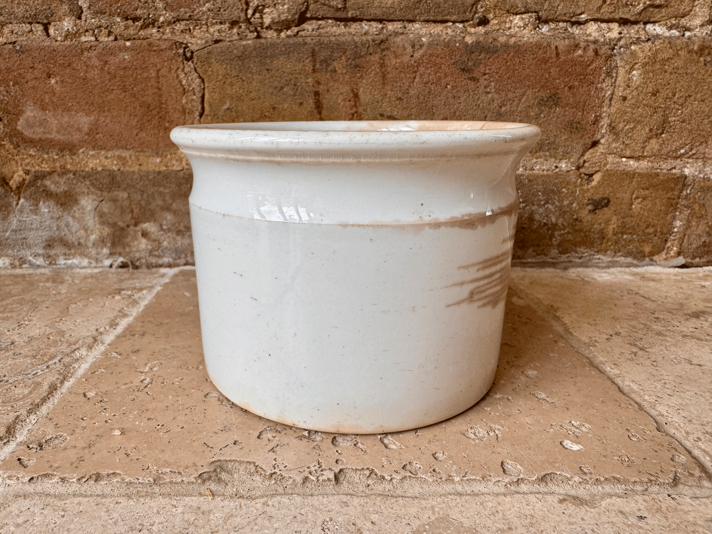 antique french ironstone chunky confiture pot digoin sarreguemines