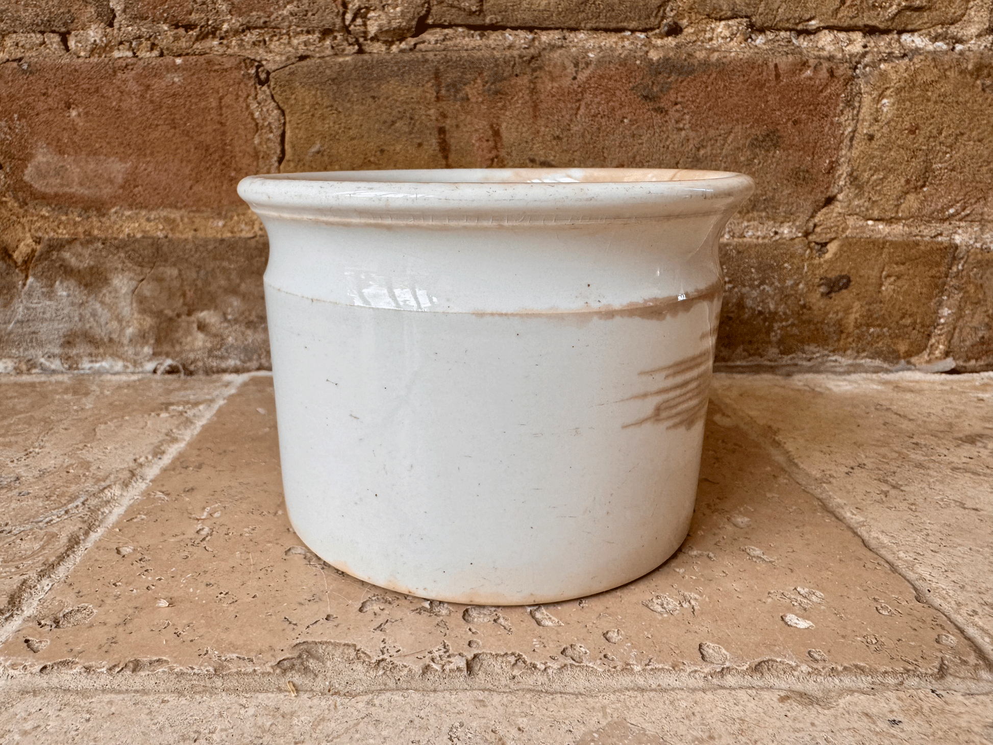 antique french ironstone chunky confiture pot digoin sarreguemines
