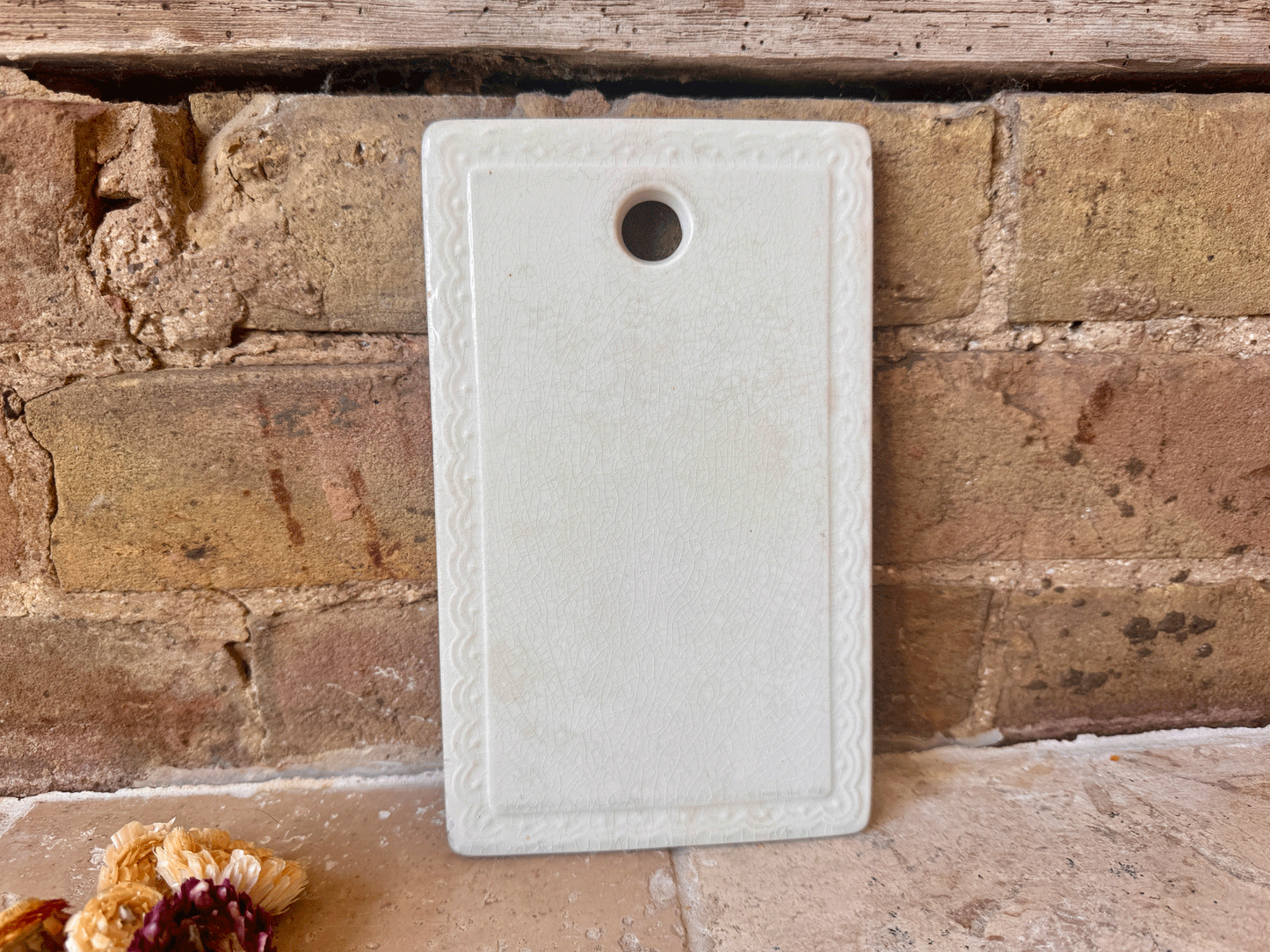 antique french buttery timeworn ironstone cutting onion board