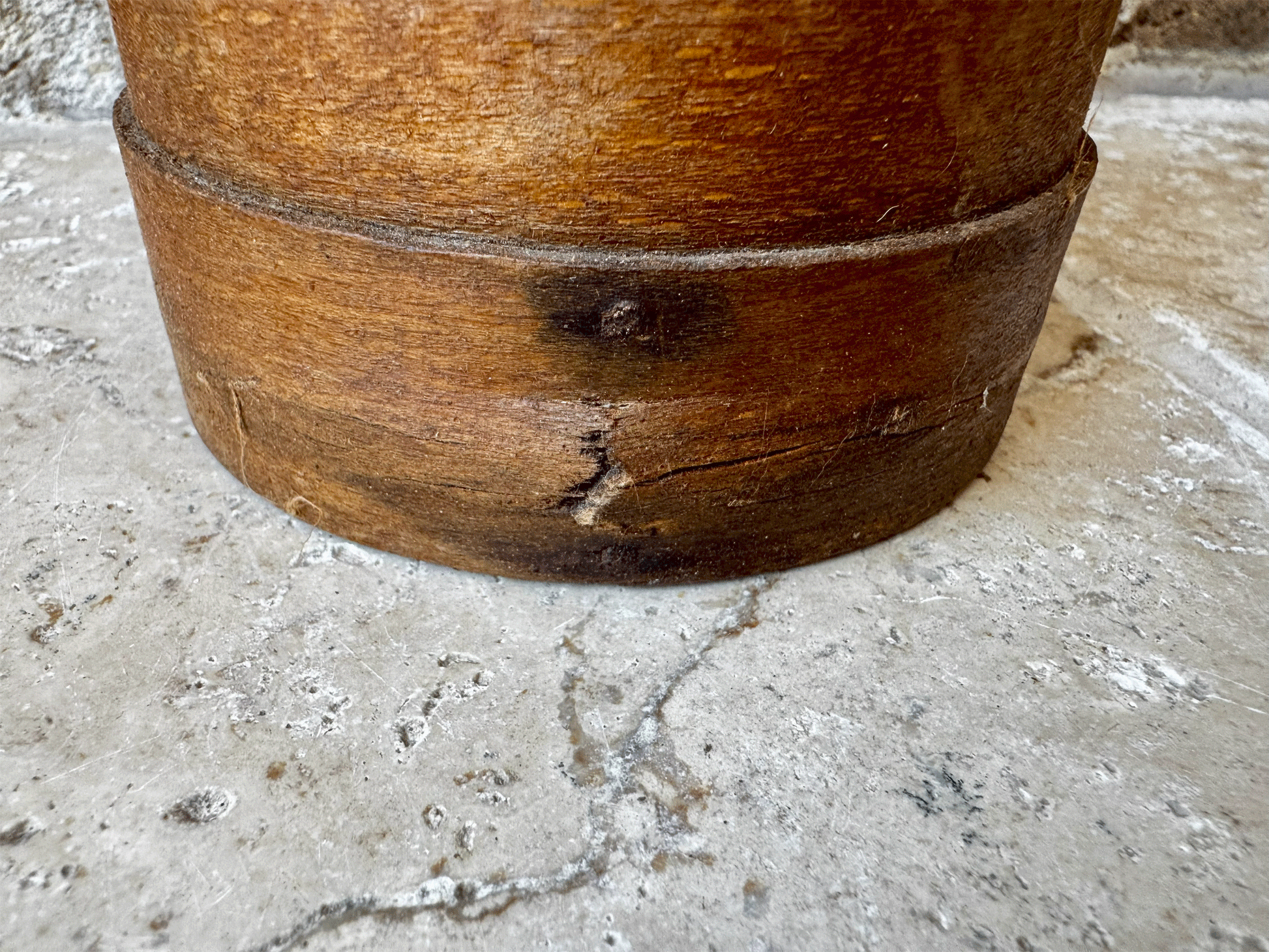 antique french wooden treen bentwood grain measure demi litre boissellerie leger poitiers