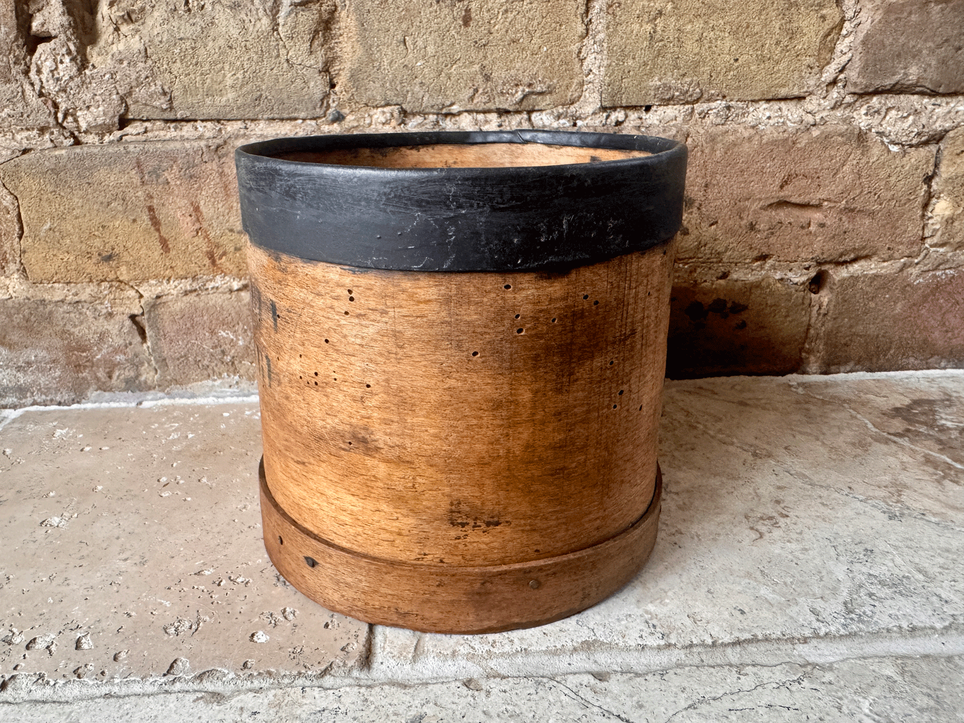 antique french rustic farmhouse decor wooden treen bentwood grain measure double litre