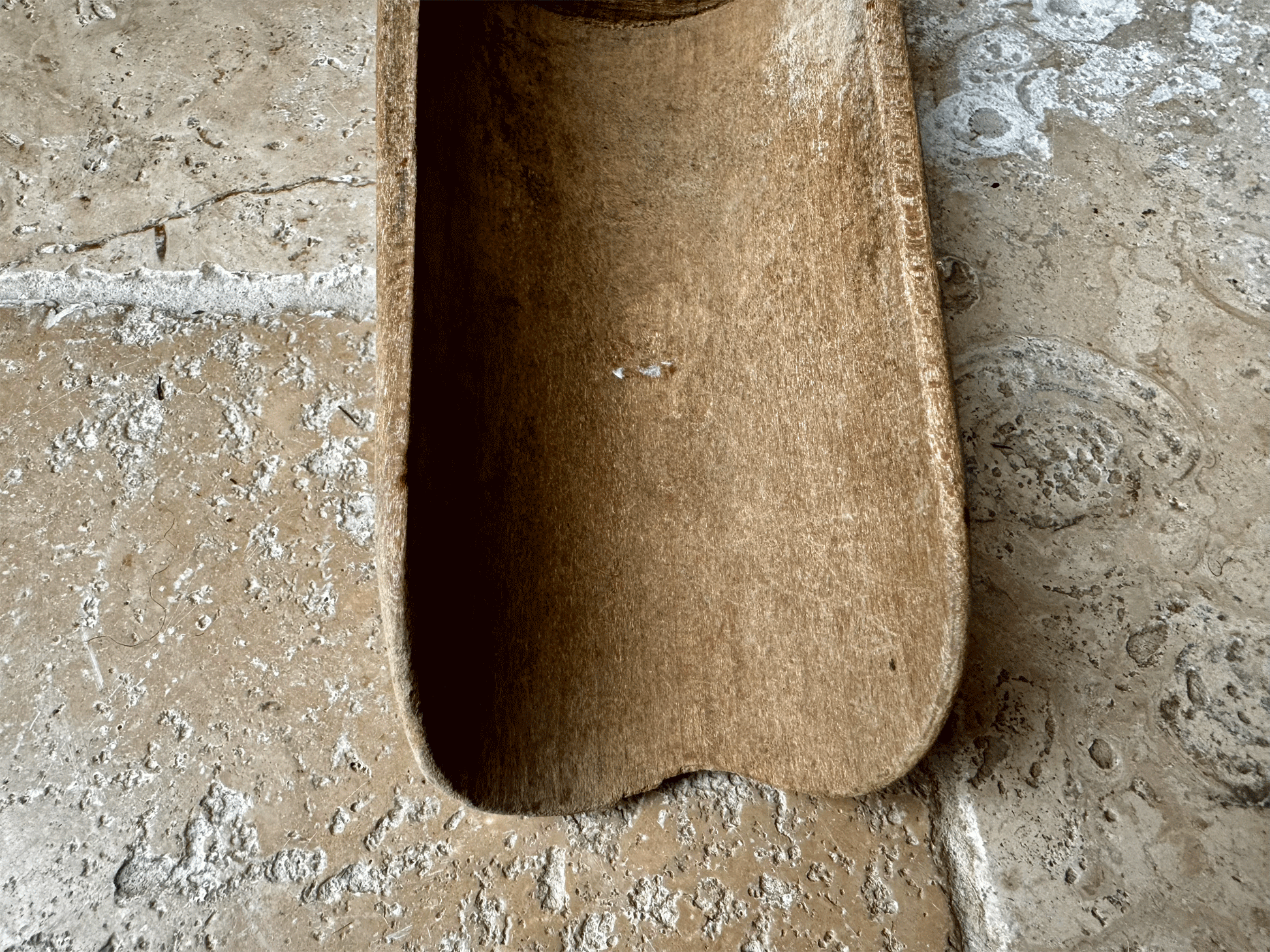 antique french rustic wooden treen flour grain scoop